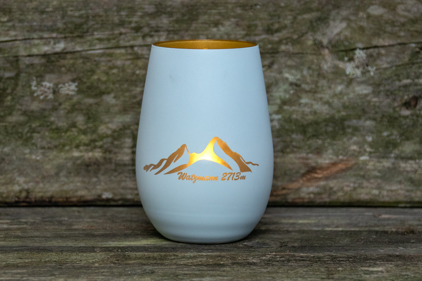 Windlicht Weiß/Gold Watzmann