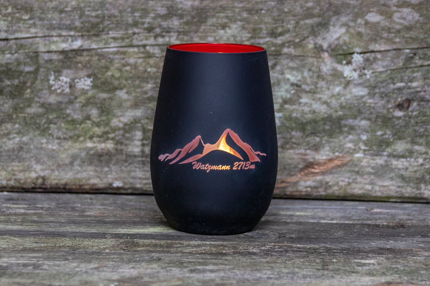 Windlicht Schwarz/Rot Watzmann