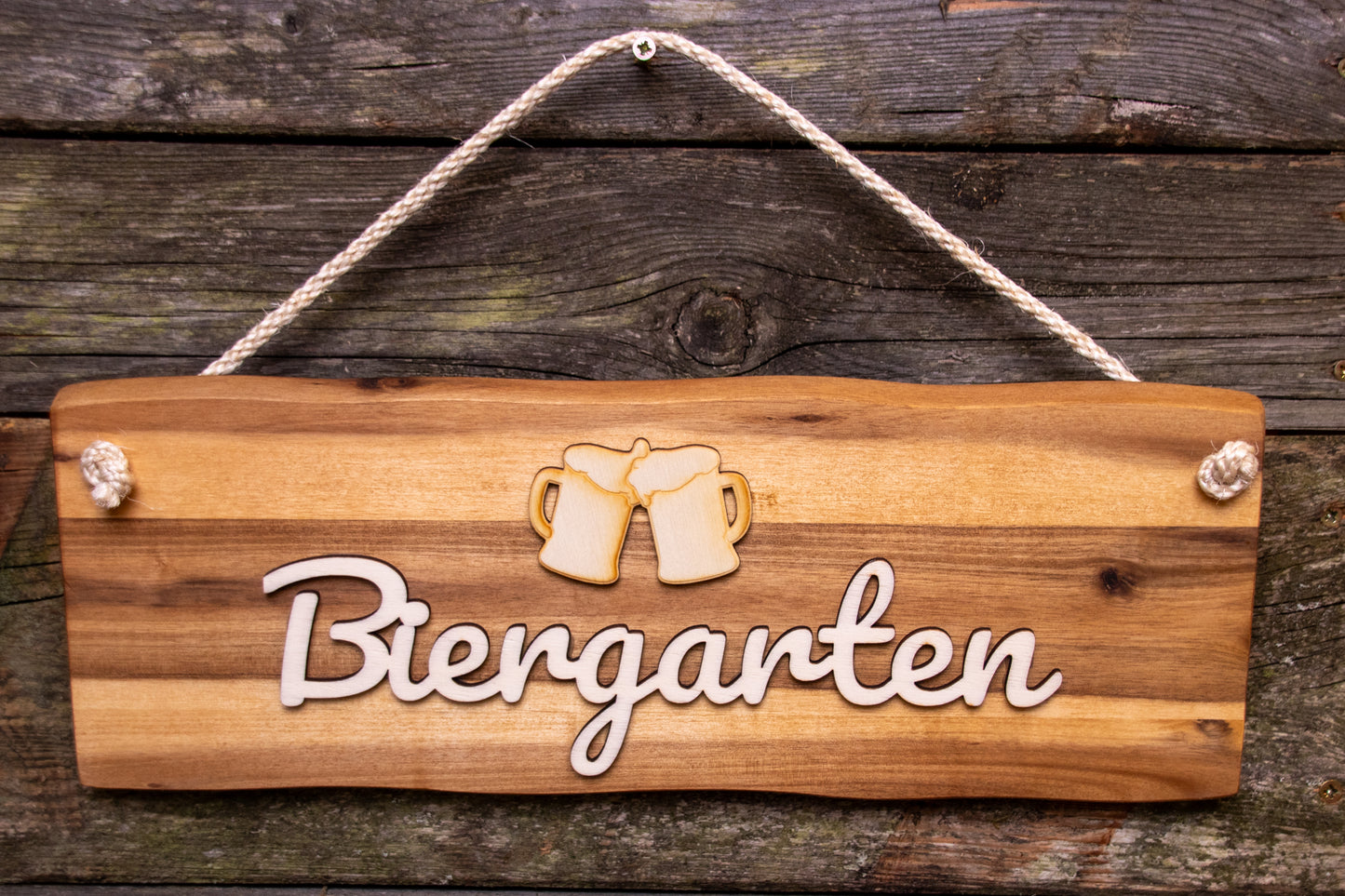 Schild Biergarten