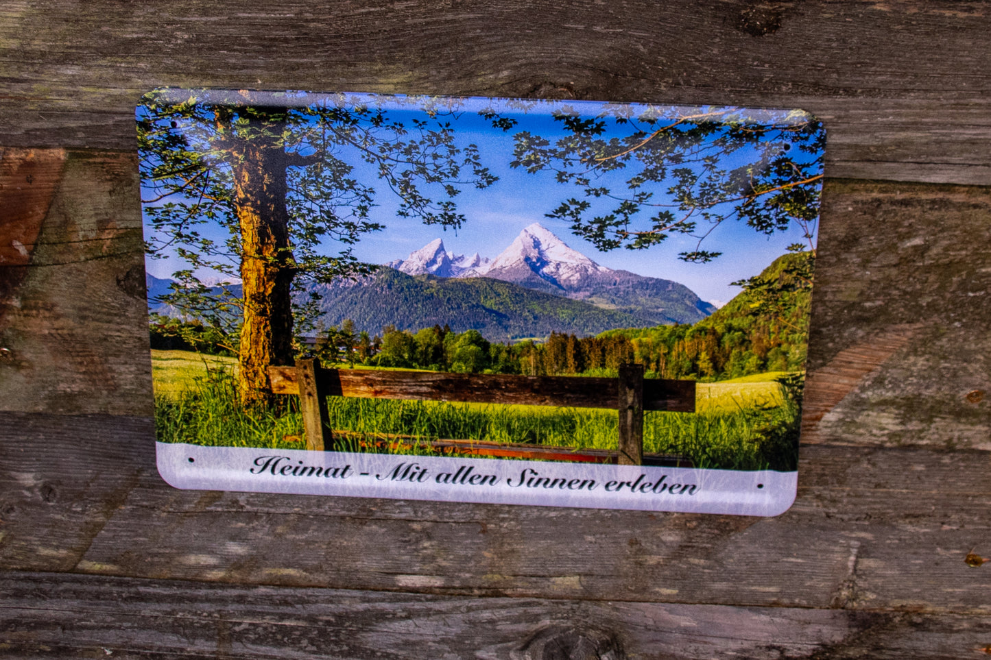 Blechschild Berchtesgaden Watzmann Bank Heimat