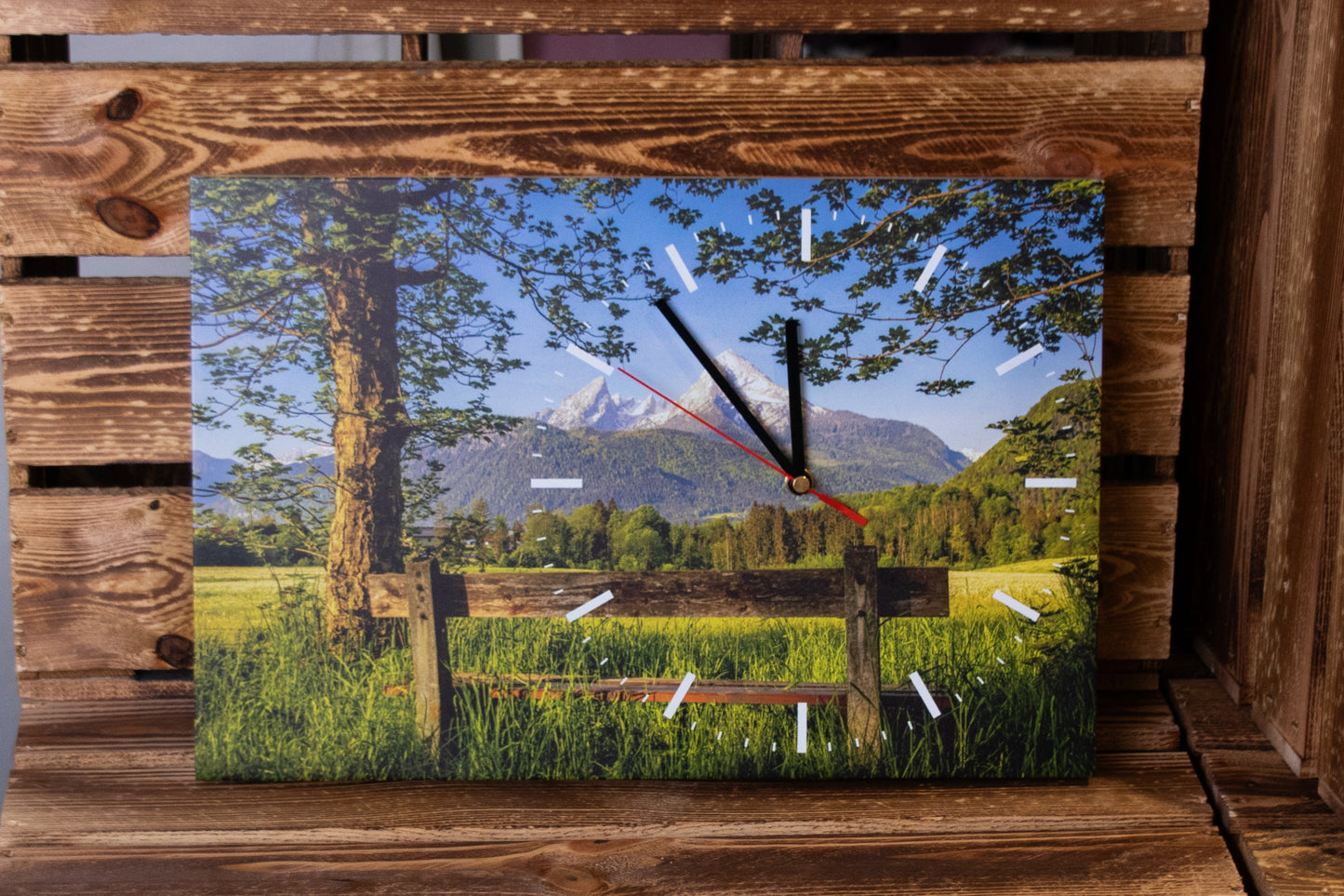 Wanduhr Berchtesgaden Watzmann Bank