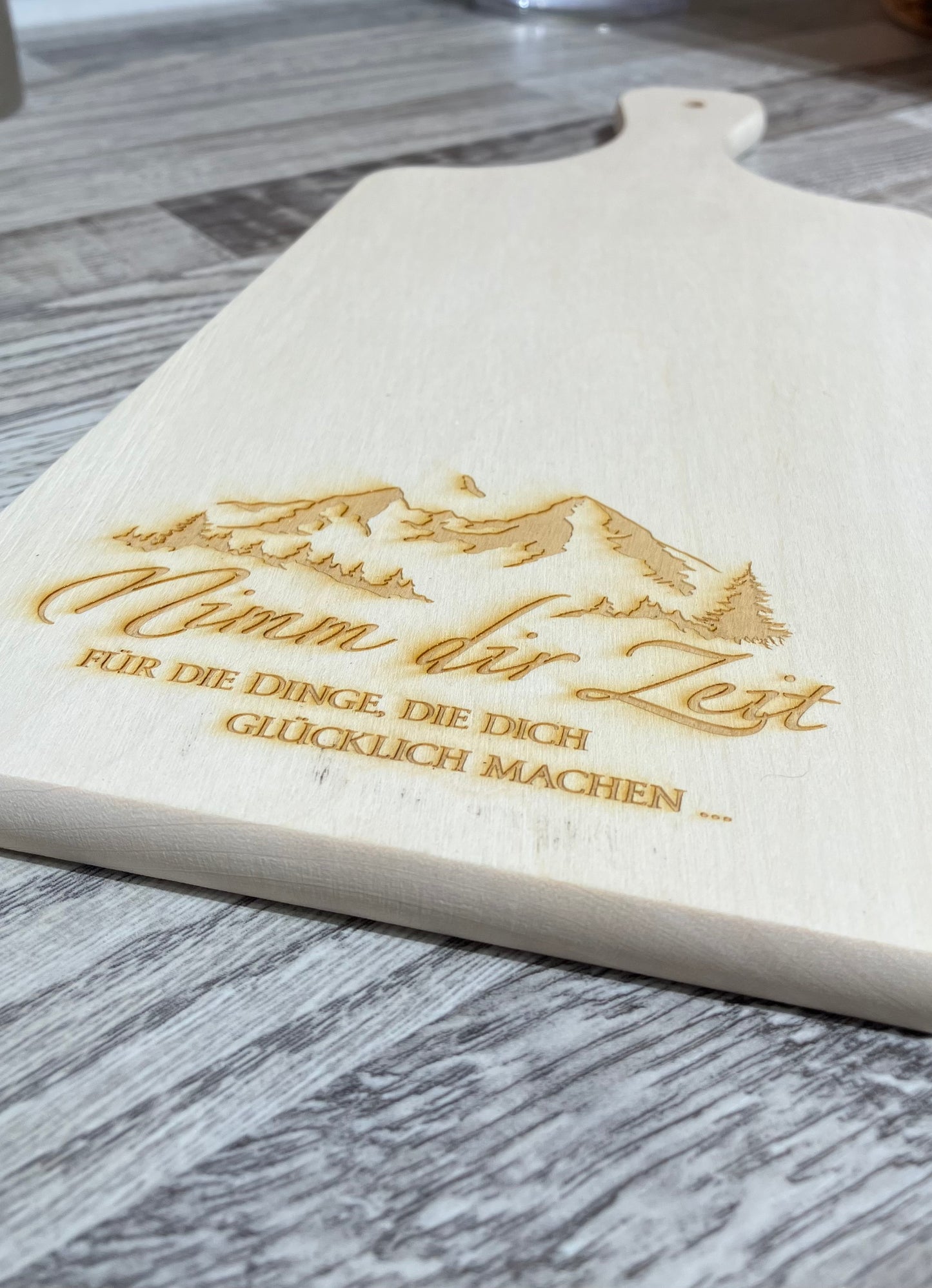 Brotzeitbrett Ahorn Berchtesgaden "Nimm dir Zeit"