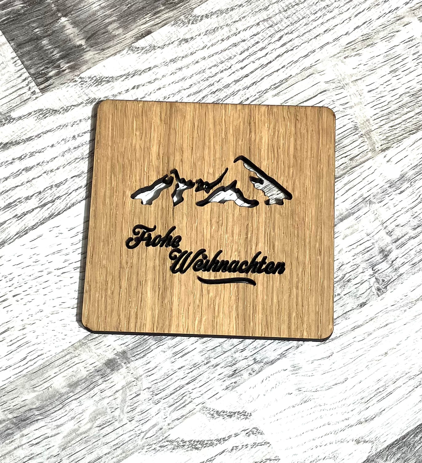 Holz Untersetzer Watzmann Weihnachten