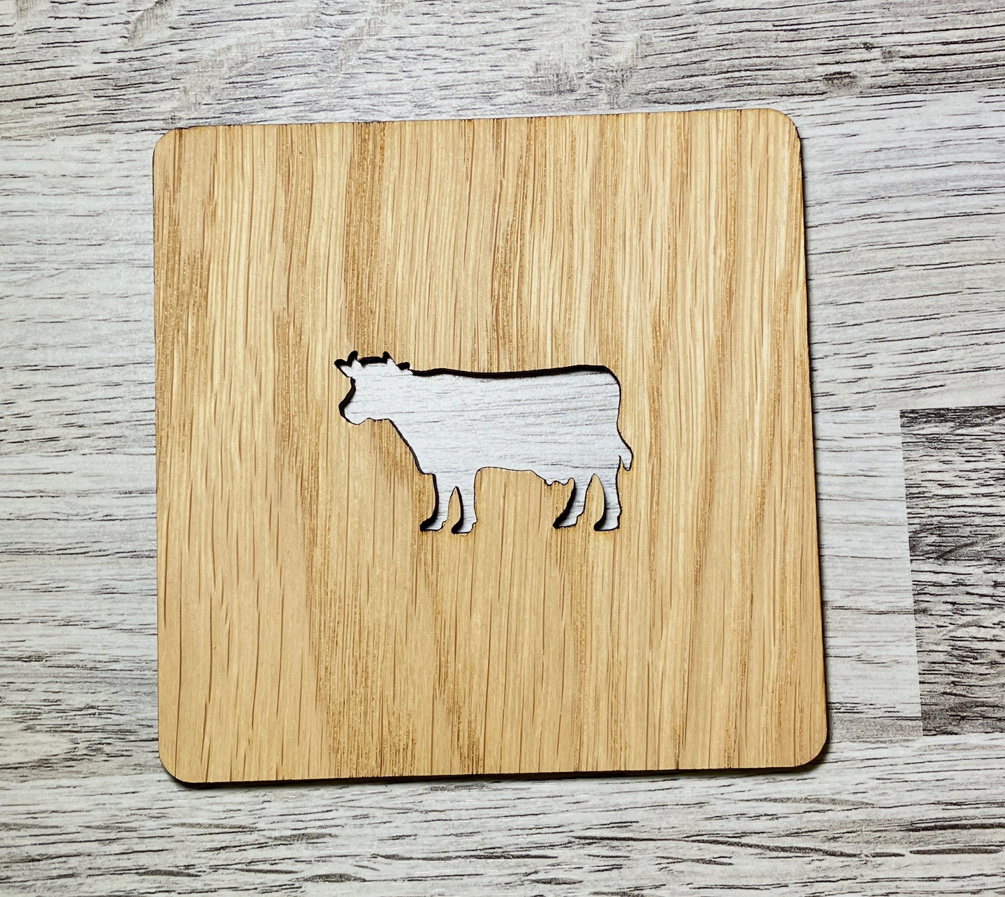Holz Untersetzer Kuh
