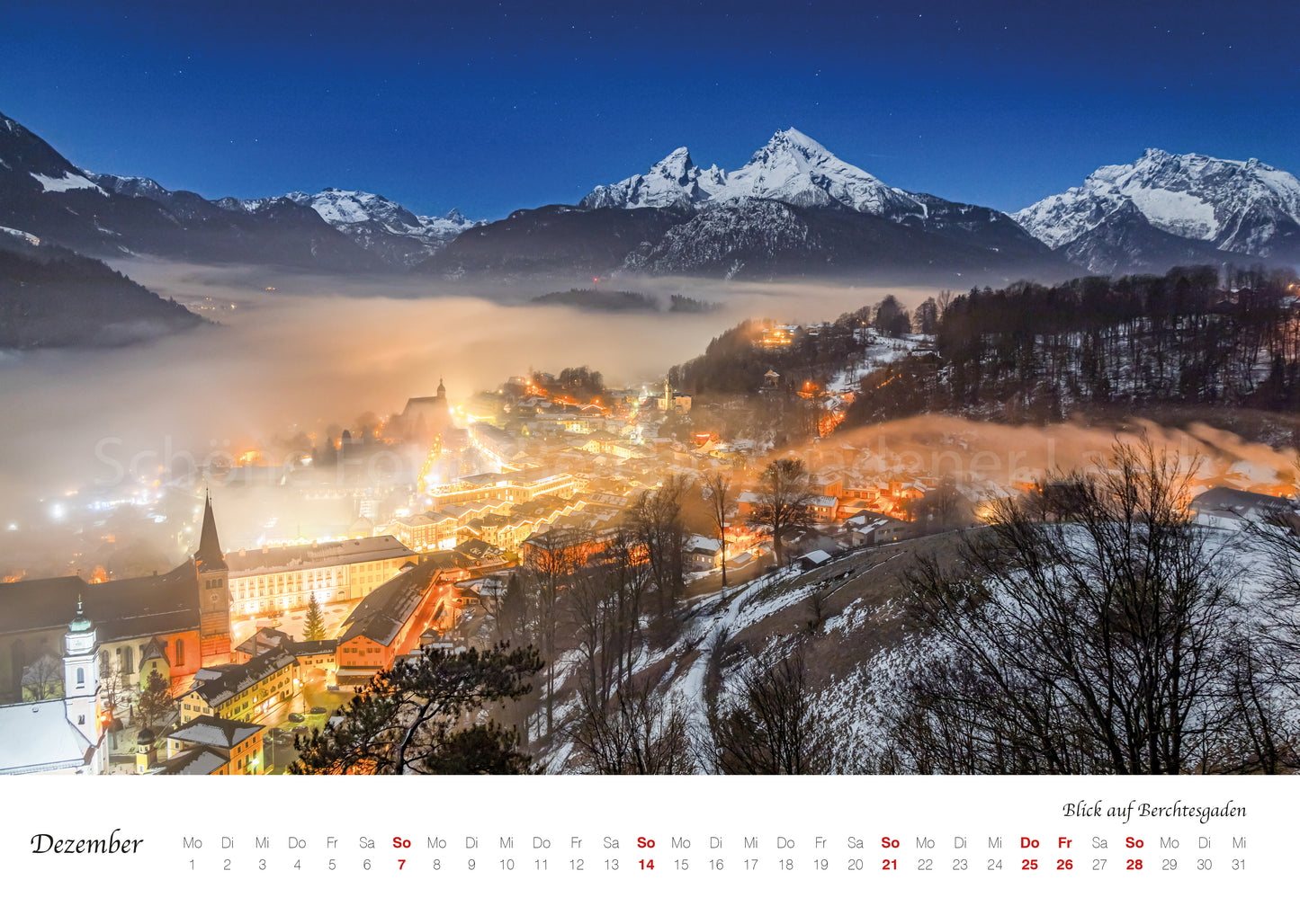 Kalender 2026 inkl. Adventskalender Berchtesgaden