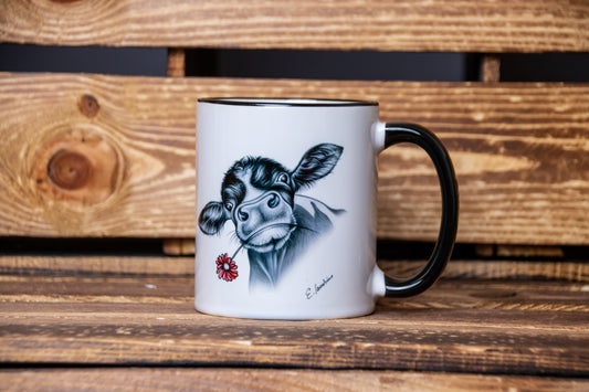 Tasse Kalb mit Blume