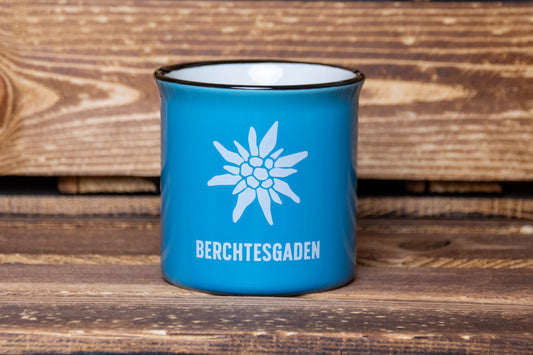 Keramiktasse Berchtesgaden Blau/Weiß