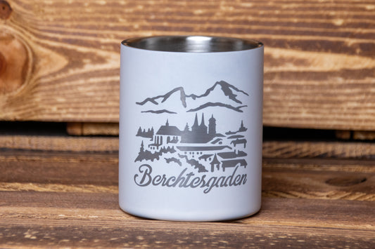 Edelstahltasse Berchtesgaden Weiß