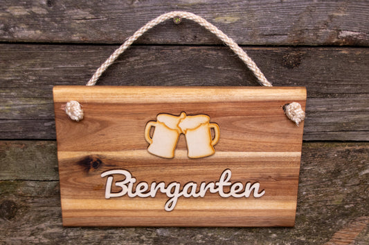 Schild Biergarten