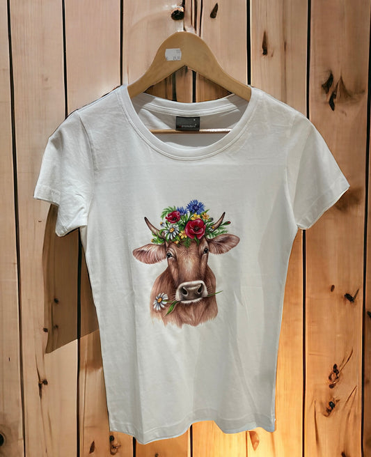 Damen T-Shirt Blumenkuh